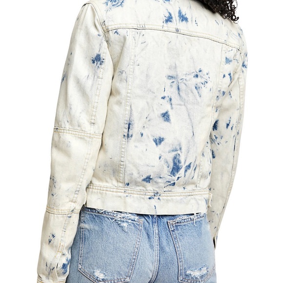 Free People Cream and Blue Denim Jacket - Picture 4 of 5